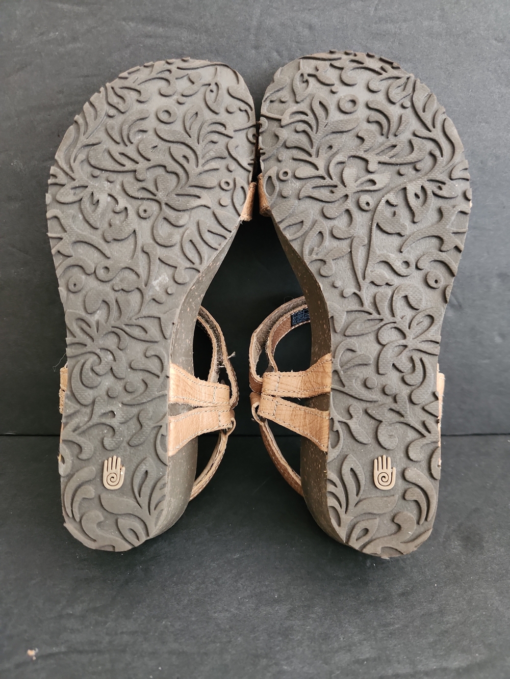 Teva Ventura Womens Size 7 Sandals Leather Cork Wedge Heel Camel Tan Beige 4253 - Picture 6 of 6